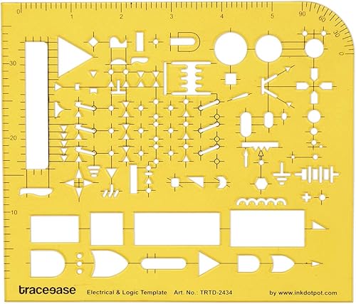 Miniatura 1 de Traceease Plantilla Eléctrica De Dibujo De Plantilla Eléctrica Y Lógica,Diseño De Plantilla De Medición De Regla