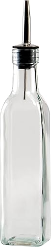 Winco Botella de aceitevinagre con parte superior, 8 onzas, transparente, mediana