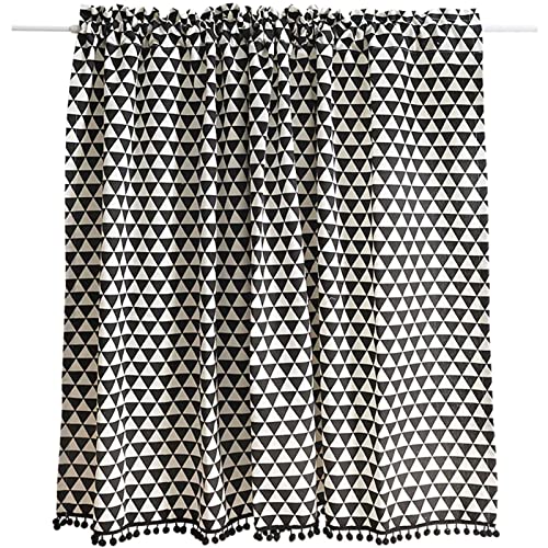 Rideau de cuisine en coton blanc imprimé glace 145x180cm