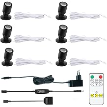 Monsing LED spotlights for Indoor use, Cabinet Lighting, Picture Lighting, Accent Lighting, 1W mini Adjustable LED Spotlight for Closets, hallways, Galleries, Stores, Jewelry cabinets.