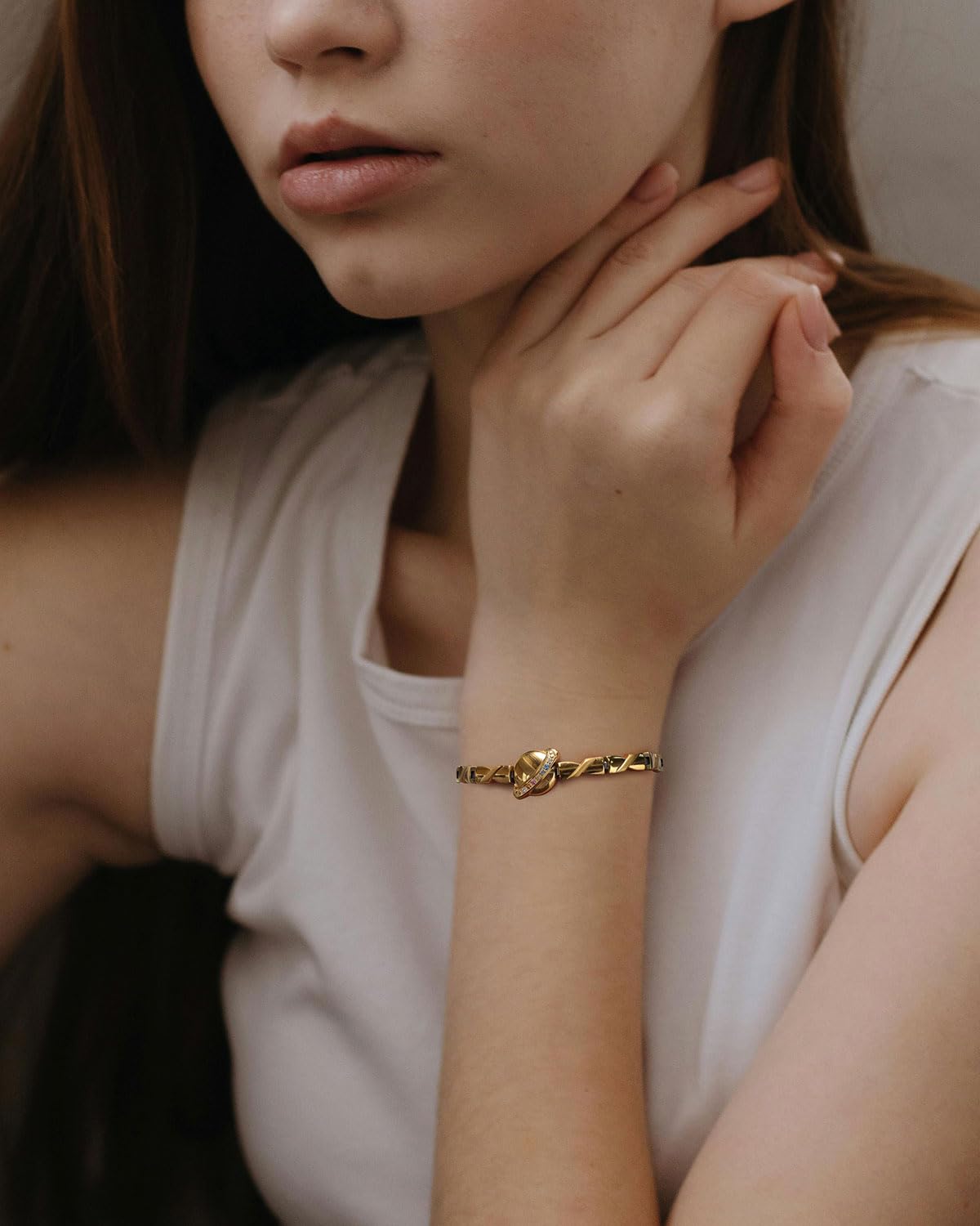 RainSo Stainless Steel Magnetic Bracelet for Women & Girls - Adjustable Planet Design Wristband with Tool | Gold, Rose Gold, Silver | Jewellery Gift Box Presentation