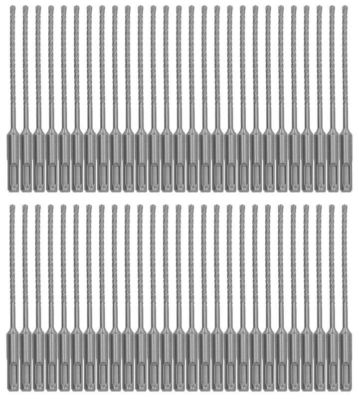 SDS Plus Rotary Hammer Drill Bit 60Pcs 3/16 in. x 6 in. Masonry Concrete Rock Drill