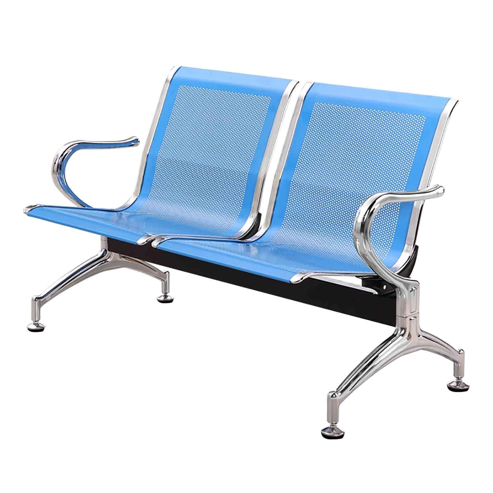 SnamicE Durable and Comfortable Waiting Room Bench Chair for Airports, Banks, Salons, and Conference Halls,Green,Blue
