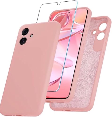 Cover For Samsung Galaxy A06 - Silicone Case With Screen Protector For Samsung Galaxy A06 (Pink)