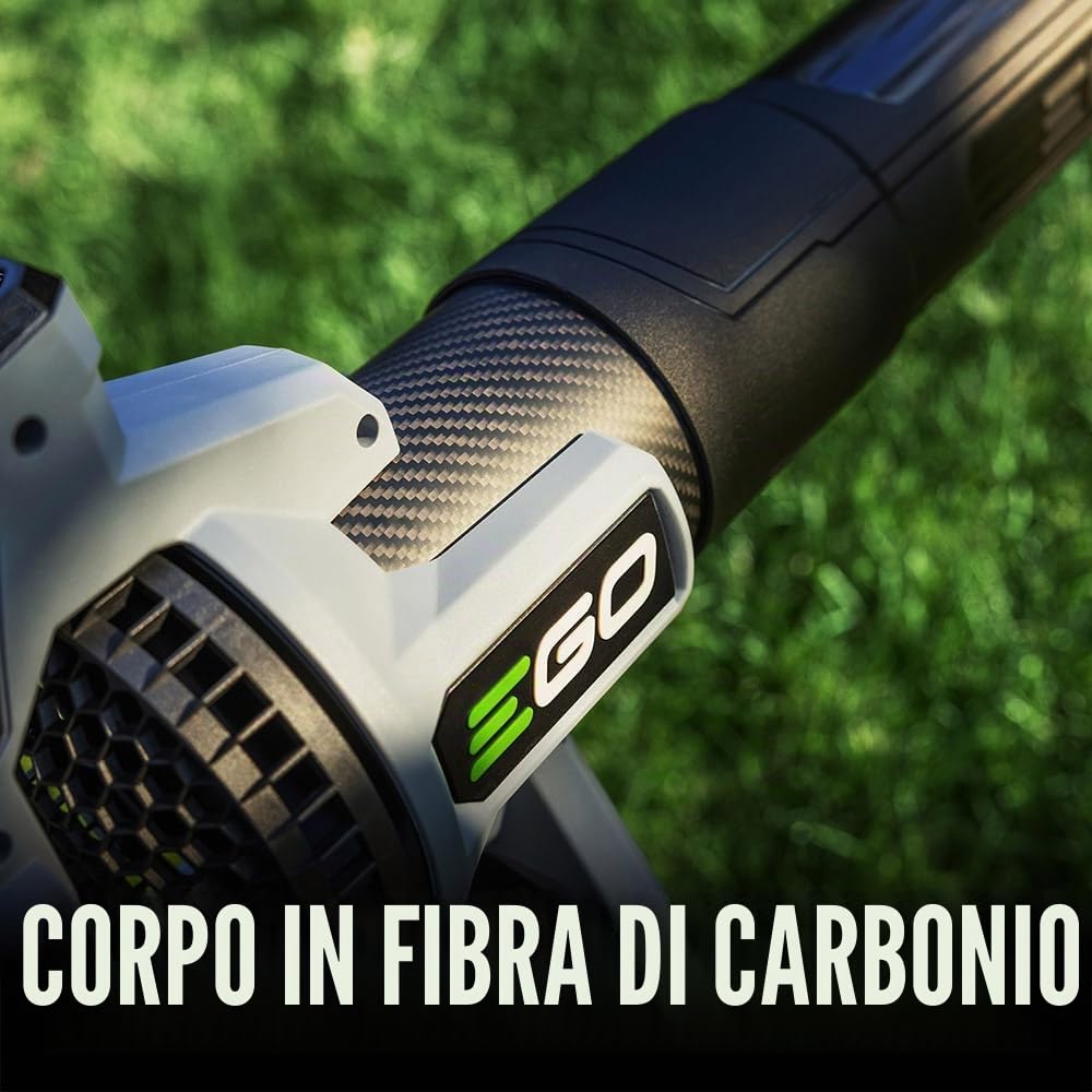 EGO Power+ LB8800 - Soffiatore per foglie in fibra di carbonio 880CFM, con display digitale, ugelli conici e diffusori inclusi, batteria e caricabatterie non inclusi.