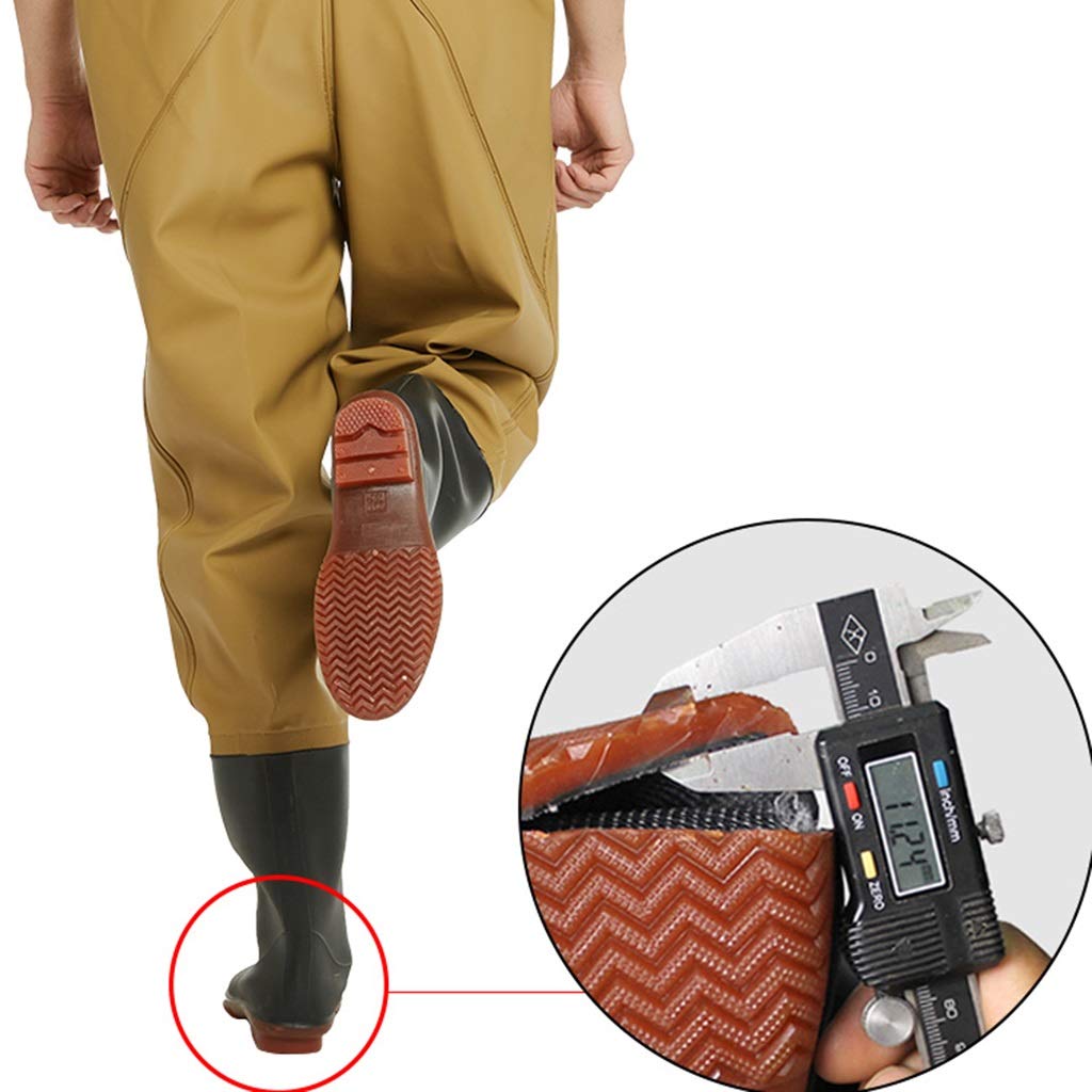 BBGS Vadeadores Pecho Pesca Vadeadores de Pecho de Pesca Una Pieza con Espalda en H PVC 100% Impermeable Caza Trabajo Al Aire Libre Pesca Vadeadores para Hombres Mujeres