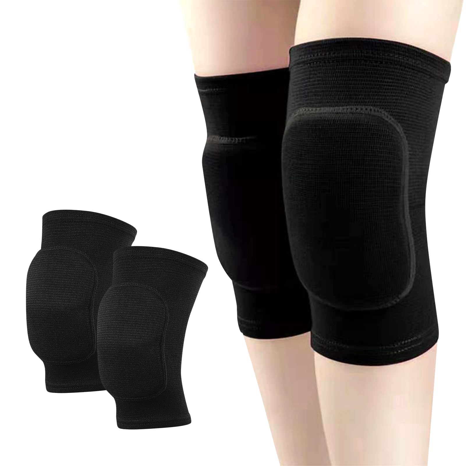 Junohawk 1 Pair Stretchy Knee Pads, Breathable Knee Brace Support with Soft Breathable Sleeve, Protective for Dance, Volleyball, Football, Yoga, Tennis, Cycling and Jogging