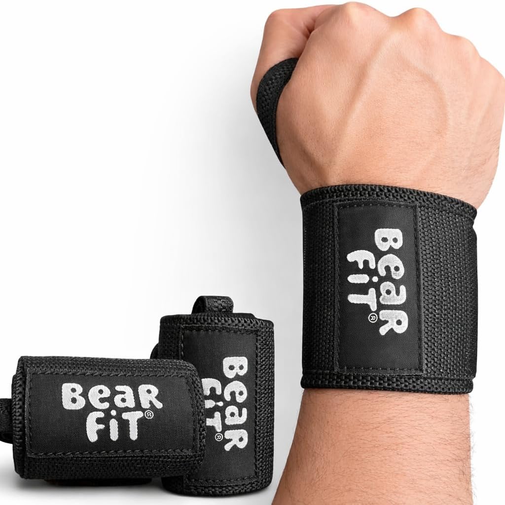 Weightlifting Wrist Wraps for Gym, Powerlifting & Strength Training – Heavy Duty Wrist Support Straps for Bench Press, Deadlifts & Bodybuilding – One Size, Unisex