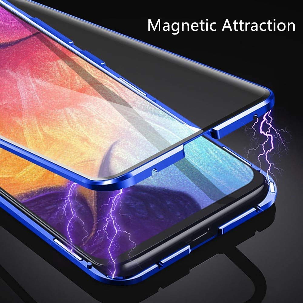 Wishcover per Xiaomi 12X Cover,Custodia Adsorbimento Magnetico Protettiva Paraurti in Metallo 360 Gradi Fronte e Retro in Vetro Temperato Trasparente Cover Full Body