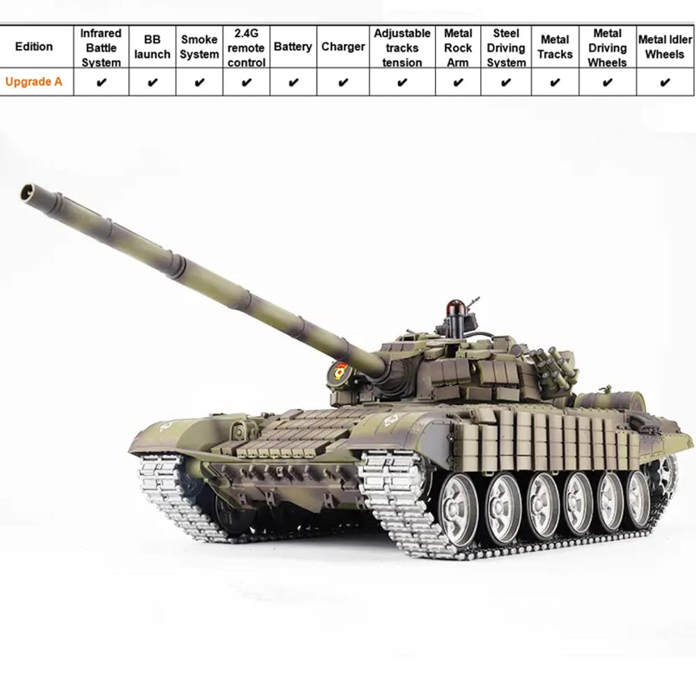 1/16サイズ戦車ラジコン　ロシアT72　ヘンロン3939-1 ver7.0 Amazon.com: 1/16 Russian T-72 RC Main Battle Tank Military