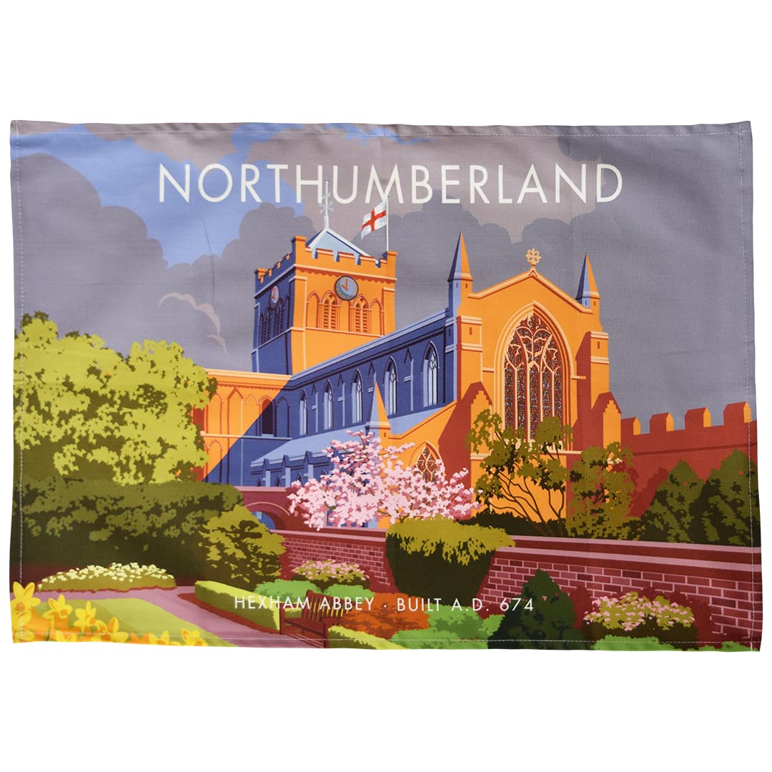 Town Towels Cherry Northumberland - Hexham Abbey Tea Towel