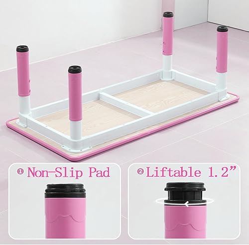 Miniatura 10 de GAOMON Juego de mesa y 6 sillas para niños, altura ajustable, juego de mesa y silla para niños de 2 a 10 años, máximo 300 libras, mesa de arte de