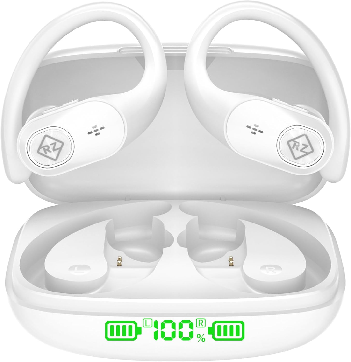 Wireless Earbuds Bluetooth Headphones Wireless Charging Case LED Display 40H Playtime Built in Mic Over Ear buds Waterproof Earphones with Earhooks Deep Bass Sound Headset for Sport Running Workout TV Wireless Earbuds Bluetooth Headphones Wireless Charging Case LED Display 40H Playtime Built in Mic Over Ear buds Waterproof Earphones with Earhooks Deep Bass Sound Headset for Sport Running Workout TV
