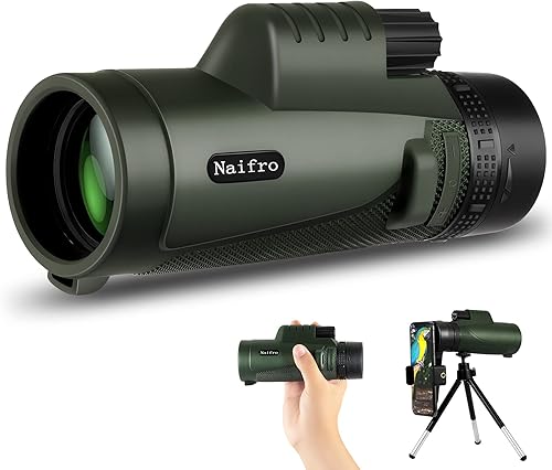 Telescopio monocular de alta potencia de 40 x 60 alcance monocular Naifro con soporte para smartphone trípode de visión nocturna transparente