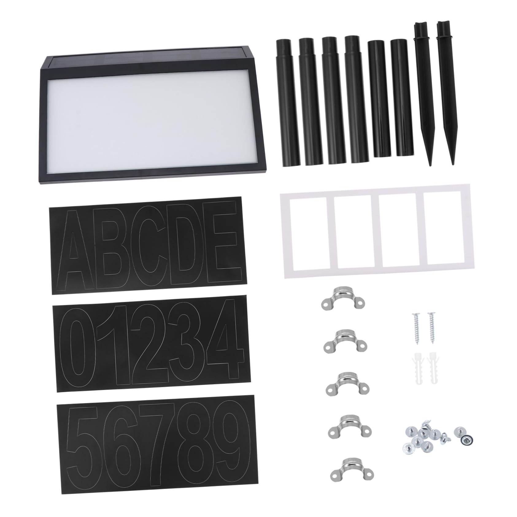 NUOBESTY Luce Solare per Numeri Civici Led, Lampada Numerica 5 Lettere e 3 Gruppi di Numeri, Targa Indirizzo Sensore Crepuscolare per Esterno, Kit per Segnalazione Casa Notte