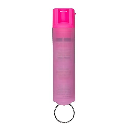 SABRE Protector 22-Gram Dog Spray with Key Ring, 14 Second Total Spray Time, 3.5-Meter Range, Humane Dog Attack Deterrent, Maximum Strength Allowed by Health Canada - Pink Keychain