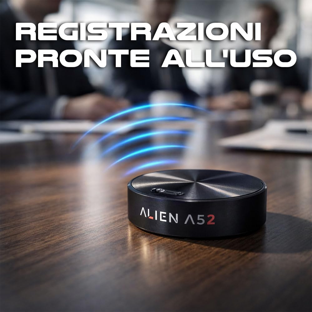 Grabadora de voz con micrófono MEMS 4 GB para reuniones, conferencias, notas de voz, profesional, procesador de reducción del ruido y activación por voz (Alien A52)