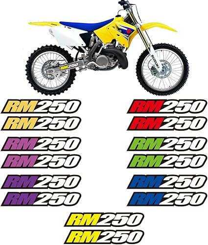 Kit de gráficos de calcomanías para brazo oscilante de motocicleta para Suzuki RM250-1976-2008 (amarillo claro)