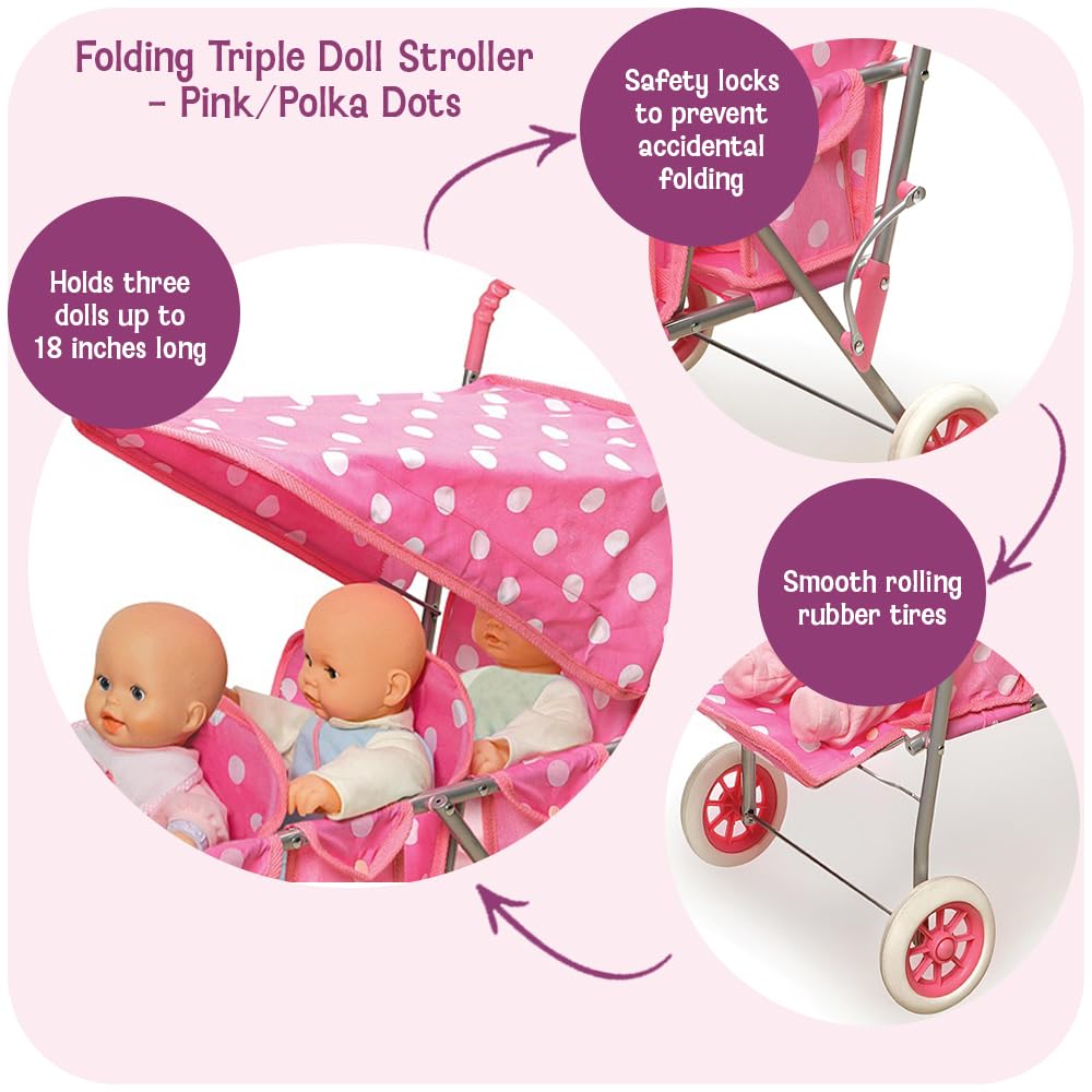 Amazon.co.jp: Badger Basket トリプルドール ベビーカー 人形用