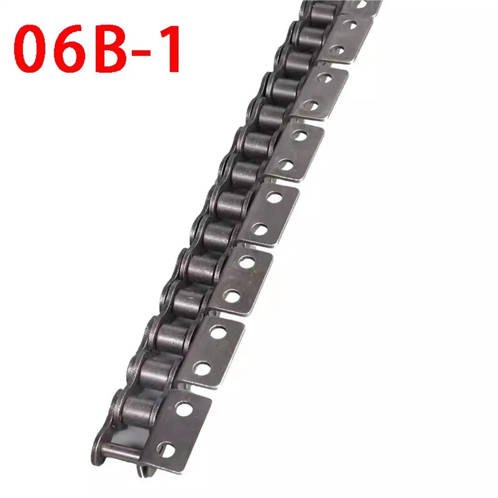Chaîne à rouleaux d'entraînement de 1,5 m 06B 08B 10 A 12 ASingle et chaîne de convoyeur à double trou avec ailes pour transmission automatique (10 A, 1 aile, 1 trou)