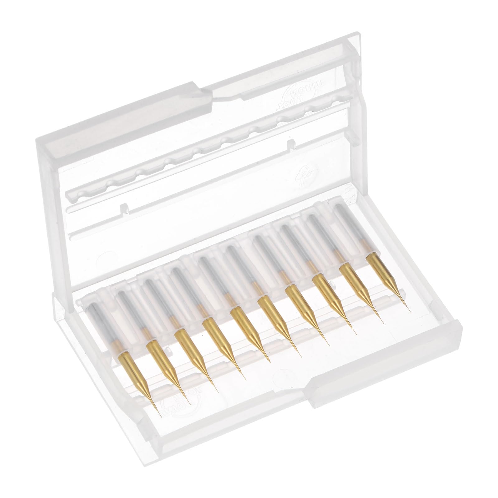 QUARKZMAN 10 Stück Hartmetallfräser 0.2mm Schaft 6-Flöten CNC Fräser Gold