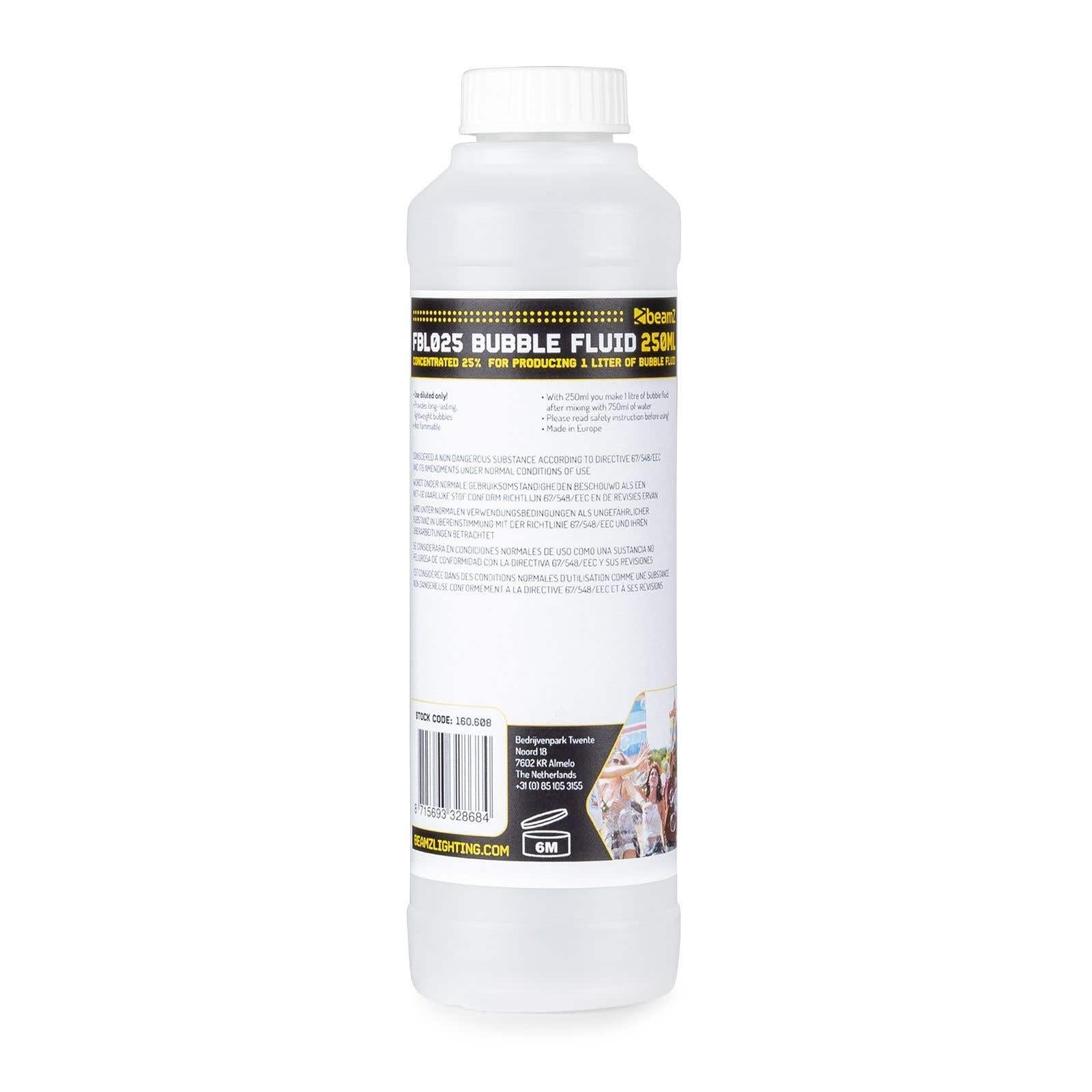 beamz FBL025 Bubble Machine Fluid Concentrate, 1L Bubble Fluid for Machines, Long-Lasting Bubbles, Safe Non-Toxic Solution, Ideal for Parties, Events and Performances, Easy to Use