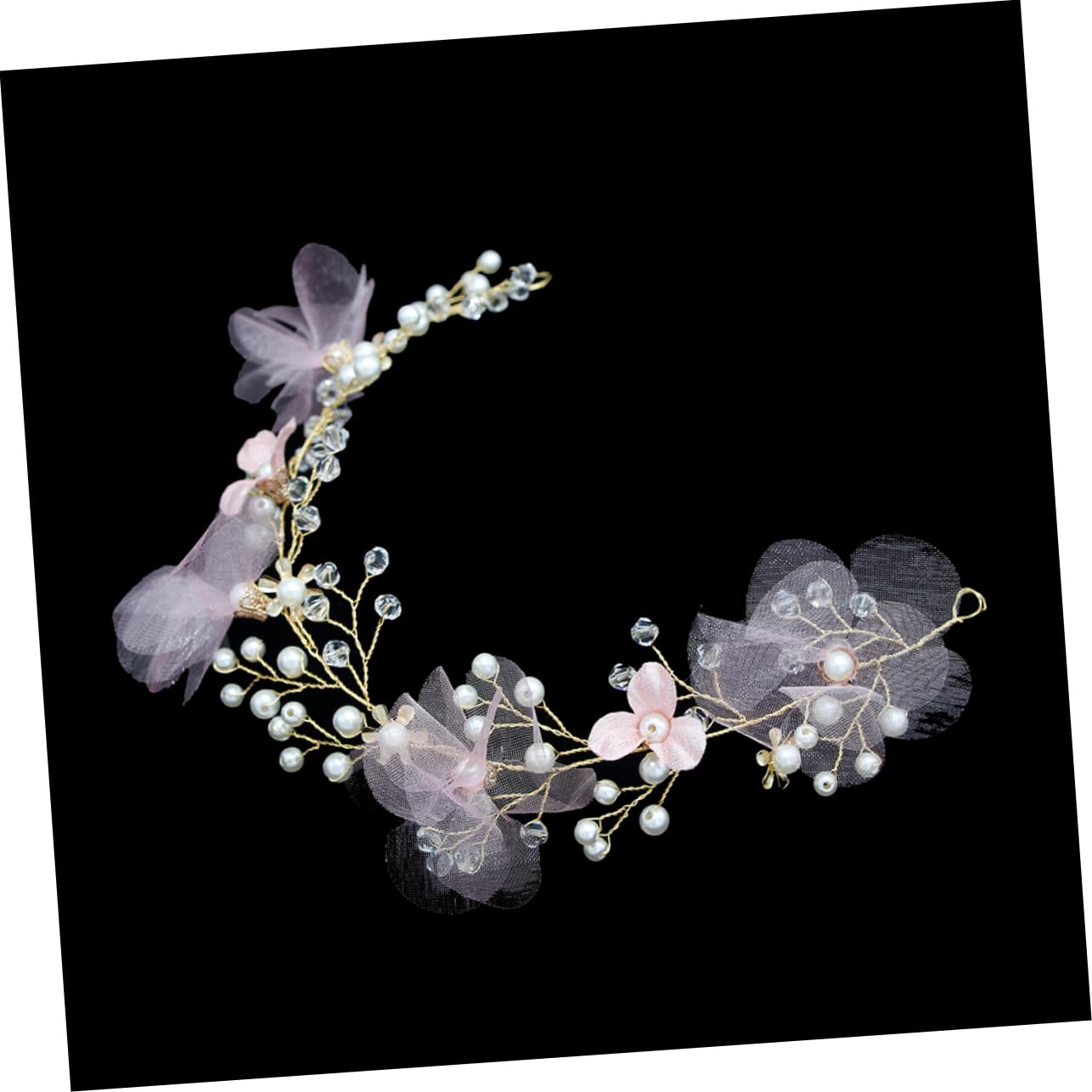 Didiseaon 3piezas Diadema De Flores Perlas Para Bodas Accesorio De Pelo Elegante y Celebraciones