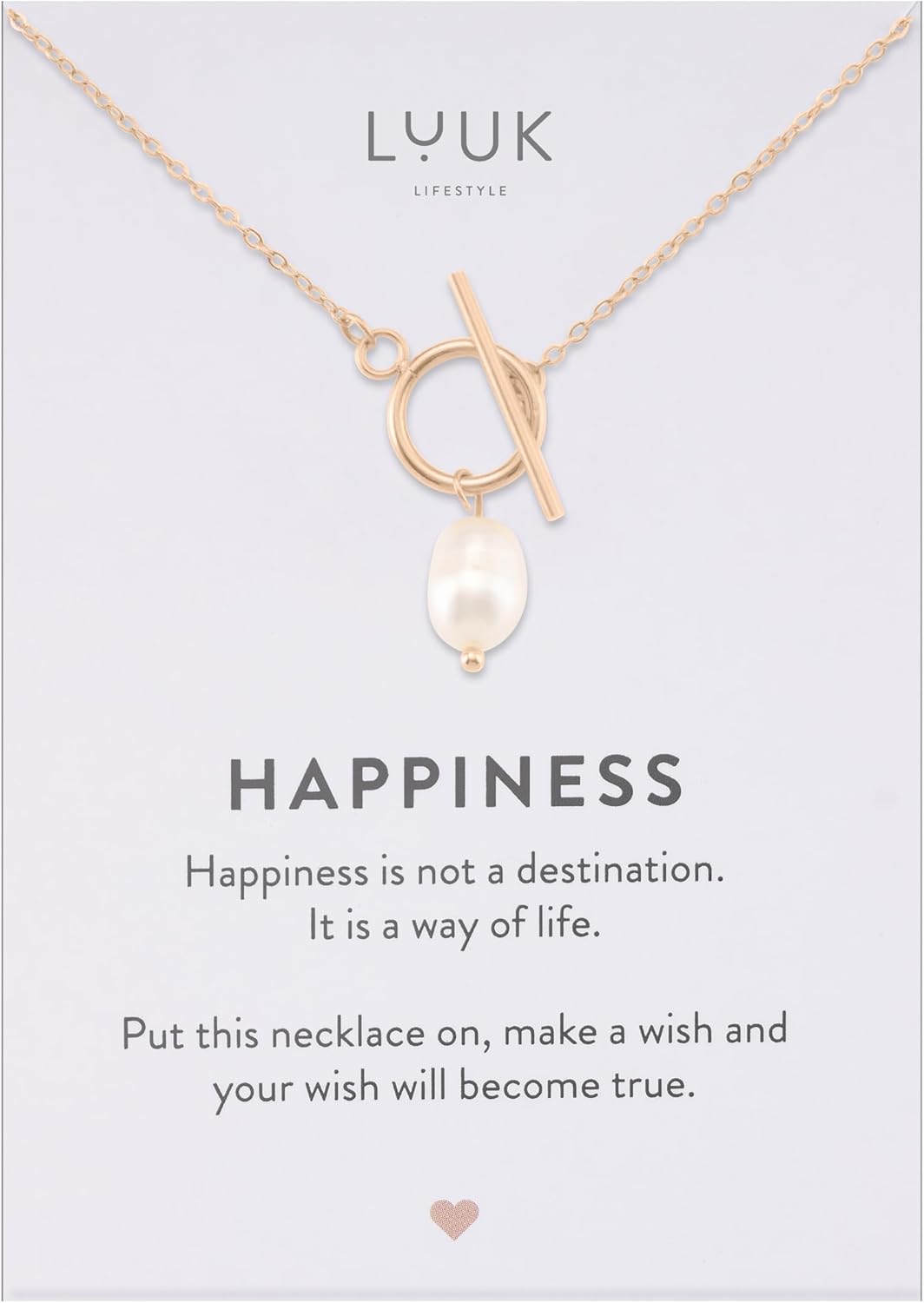 LUUK LIFESTYLE Filigree necklace with pendant, gift for girlfriend, jewelry for women, waterproof chain made of stainless steel
