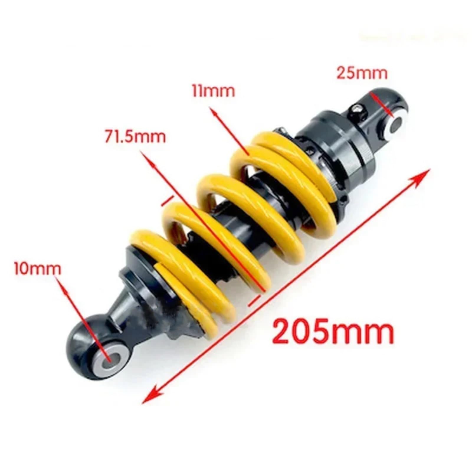 Accessori assorbitori Ammortizzatore Per Honda MSX125/SF Per Monkey Bike M3 M5 Universale 205 MILLIMETRI Sospensione Posteriore Del Motociclo(Red)