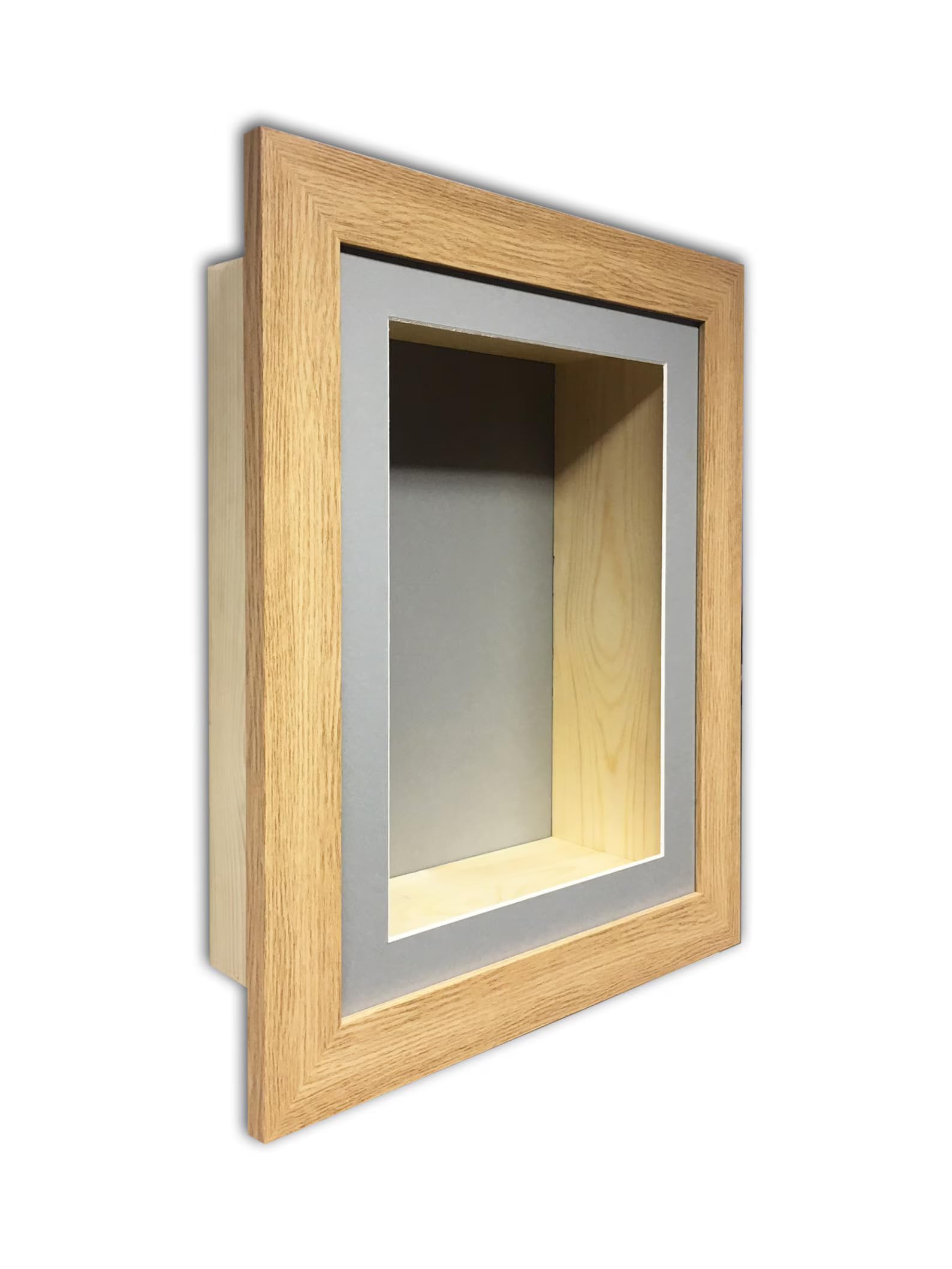 Deep Shadow Box Frame - 4 Inch Extra Deep 3D Display Case | Keepsake, Medal & Memorabilia Display | Grey Mount