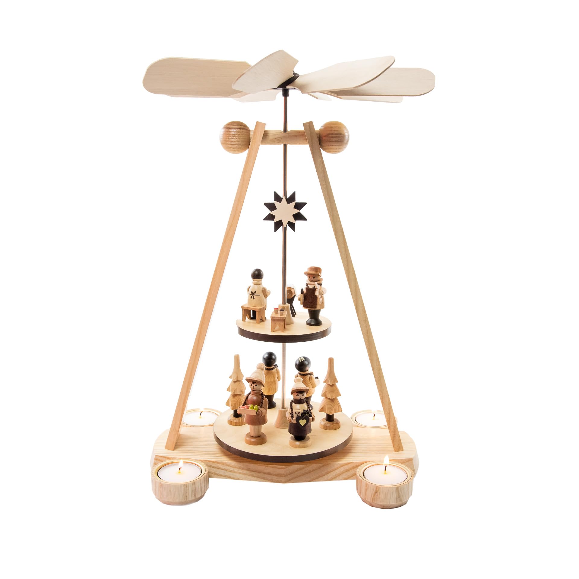 Pyramide de table en bois à 2 étages Rudolphs Schatzkiste