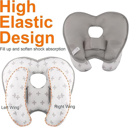 Miniatura 2 de KAKIBLIN Almohada para el cuello del bebé para la cabeza, almohada de viaje 2 en 1, almohada de viaje para asiento de coche de bebé, almohadas de