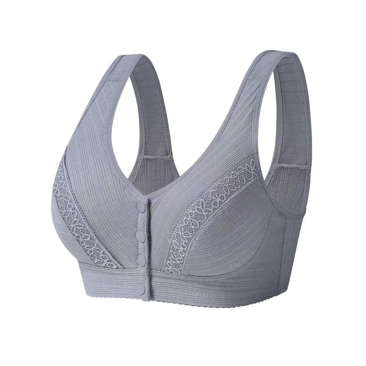 Trssorm Mastectomy Post-surgery Bra with Pocket for Silicone Breast Form Front Closure Cotton