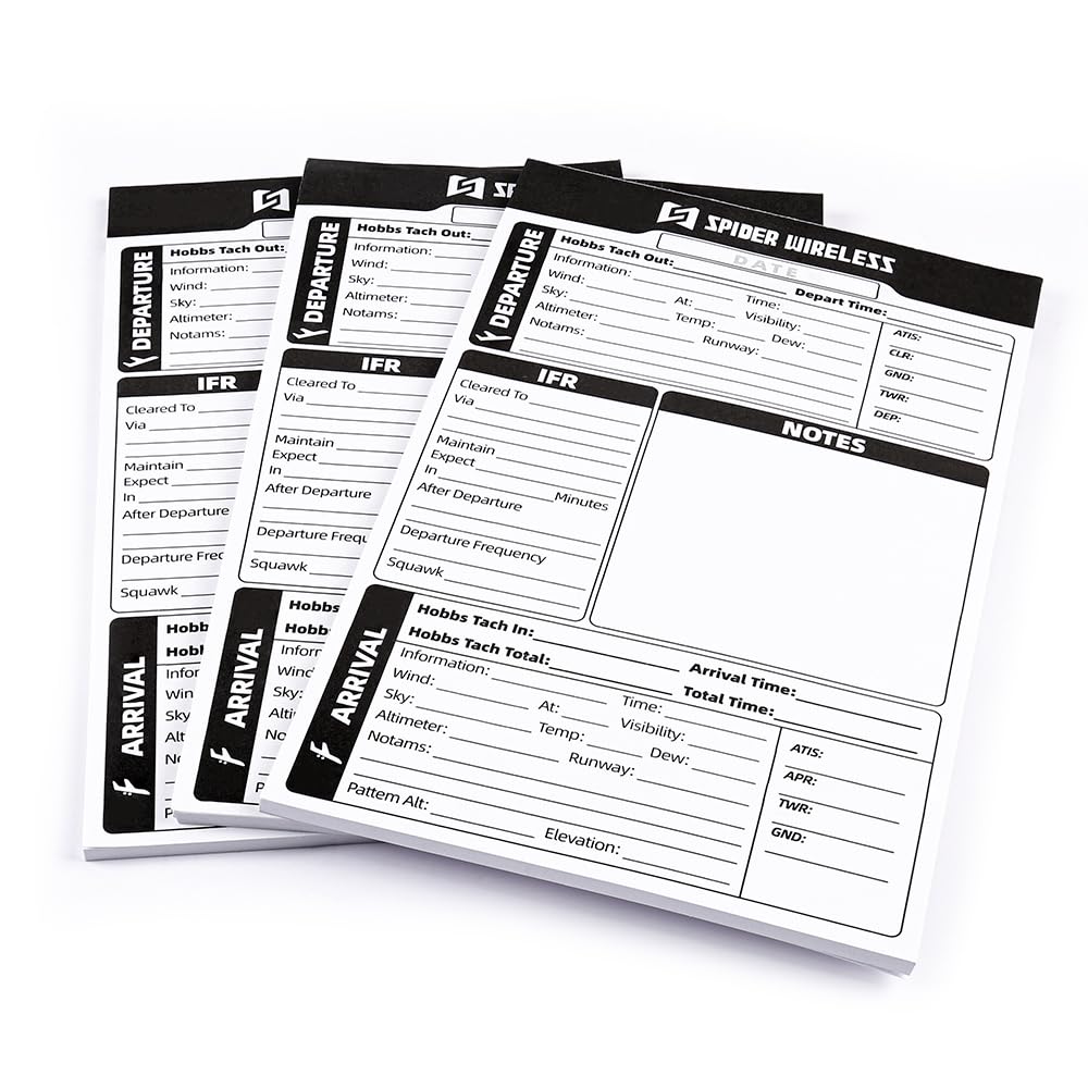 Pilot Kneeboard Notepad, IFR Flight Notepad for Pilot, Aviation Pilot Bag Accessory, Fits Most Aviation Kneeboards, 3 Pack-image-30