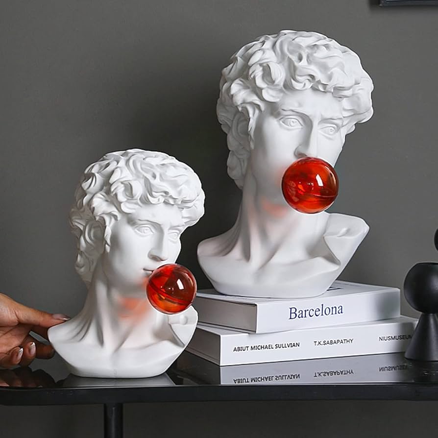 ダビデ×骸骨 ダビデフェイス ダビデ像 胸像 スカル インテリア 128-123 ダビデ×骸骨 ダビデフェイス ダビデ像 胸像 スカル インテリア