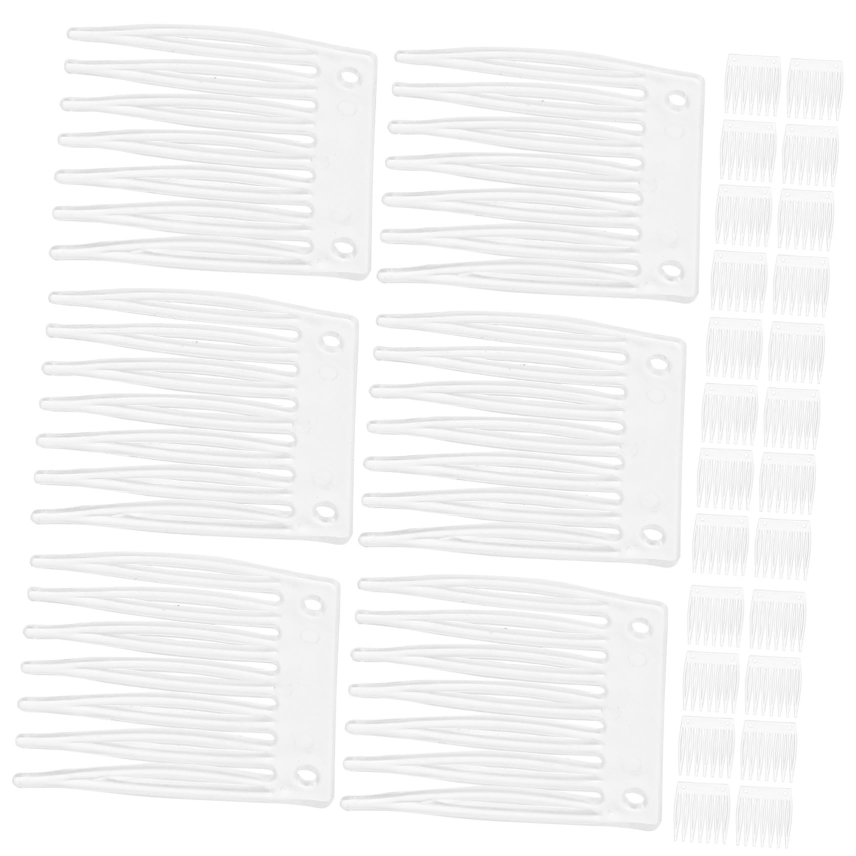NULYLU Wig Caps Clips Supply 50pcs White Plastic Clips for Wig Caps Clips Fittings Easy to Use