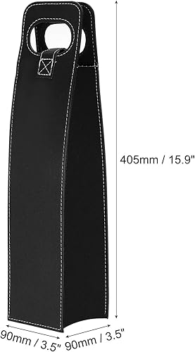 Miniatura 7 de PATIKIL Bolsa de regalo de vino, bolsa de vino reutilizable de cuero para botellas de vino, bolsas de regalo portátiles de champán para picnic,