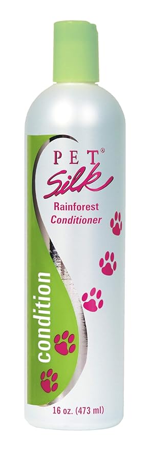 Pet Silk Rainforest Conditioner 16oz, Long-Lasting Fragrance for Your Pet's Coat, Conditioner for Both Dogs and Cats, Infused with Vitamin E, Gentle & Safe for Your Pet's Skin and Coat!