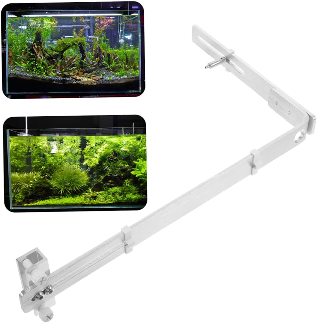 BESPORTBLE 2pcs Adjustable Aquarium Light Holder Bracket Sturdy Clamp for Fish Tank Illumination and Aquatic Plant Growth Sleek Design Easy Installation