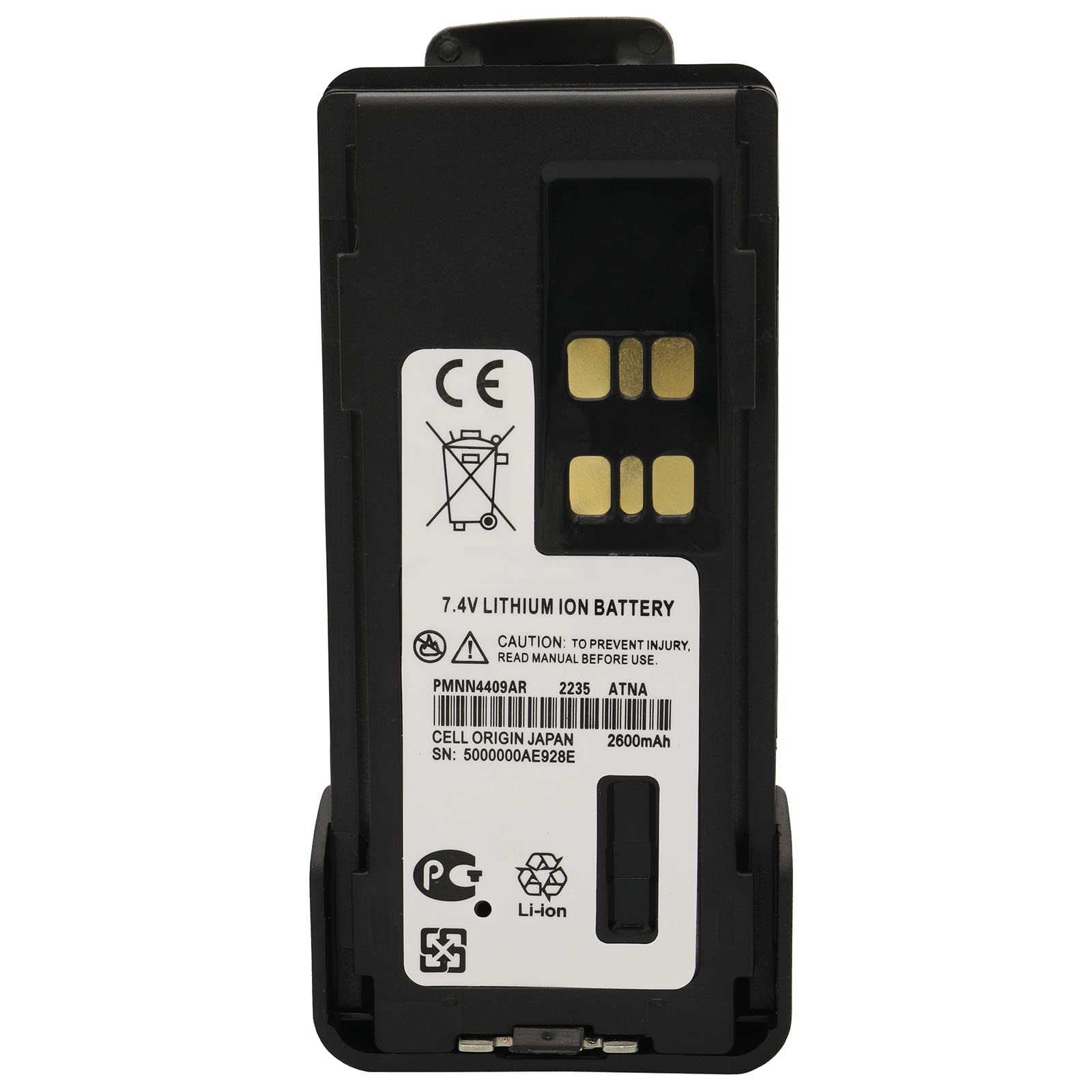 Karier PMNN4409 PMNN4409AR 2600mAh Li-ion Battery with Belt Clip Compatible for Motorola XPR3300 XPR7350 XPR7550 XPR7580 XPR3300e XPR3500e XPR7350e