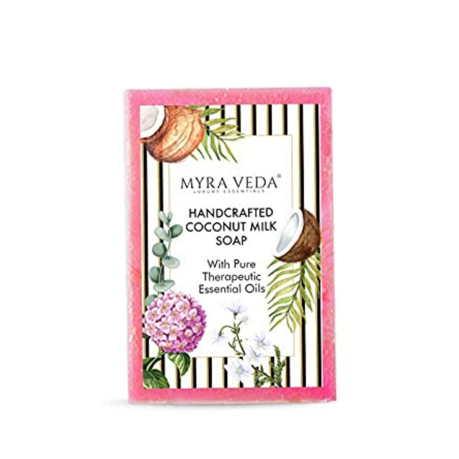 Myra Veda Organic Bath Soap for Women & Men | Natural Coconut Milk Handmade Soaps for Bath | Chemical Free | 100% Natural Therapeutic Essential Oil Bath Soap for Dry Skin & Glowing Skin Soap - 100g-image-11