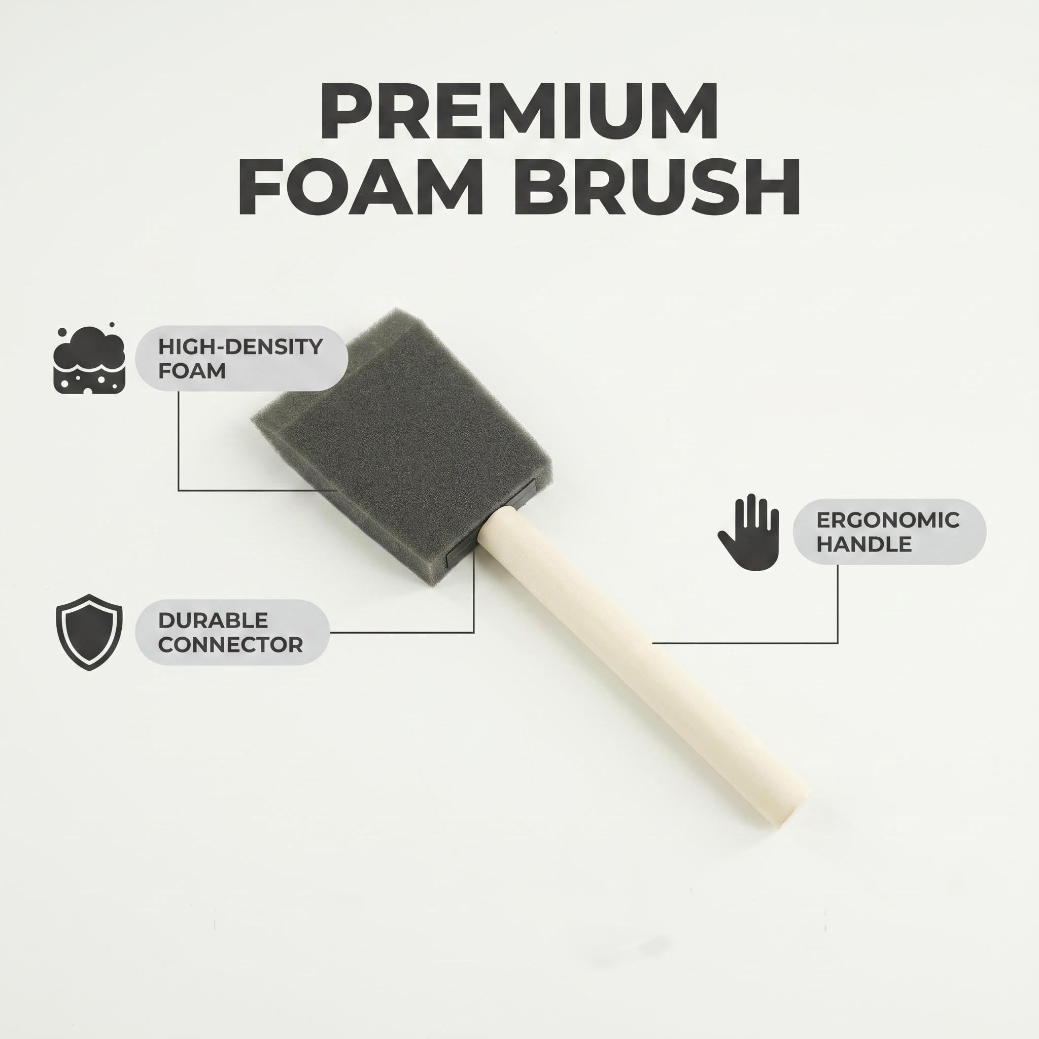 21pcs Poly Foam Brushes - High Density Foam Set -3 21pcs Poly Foam Brushes - High Density Foam Set -3