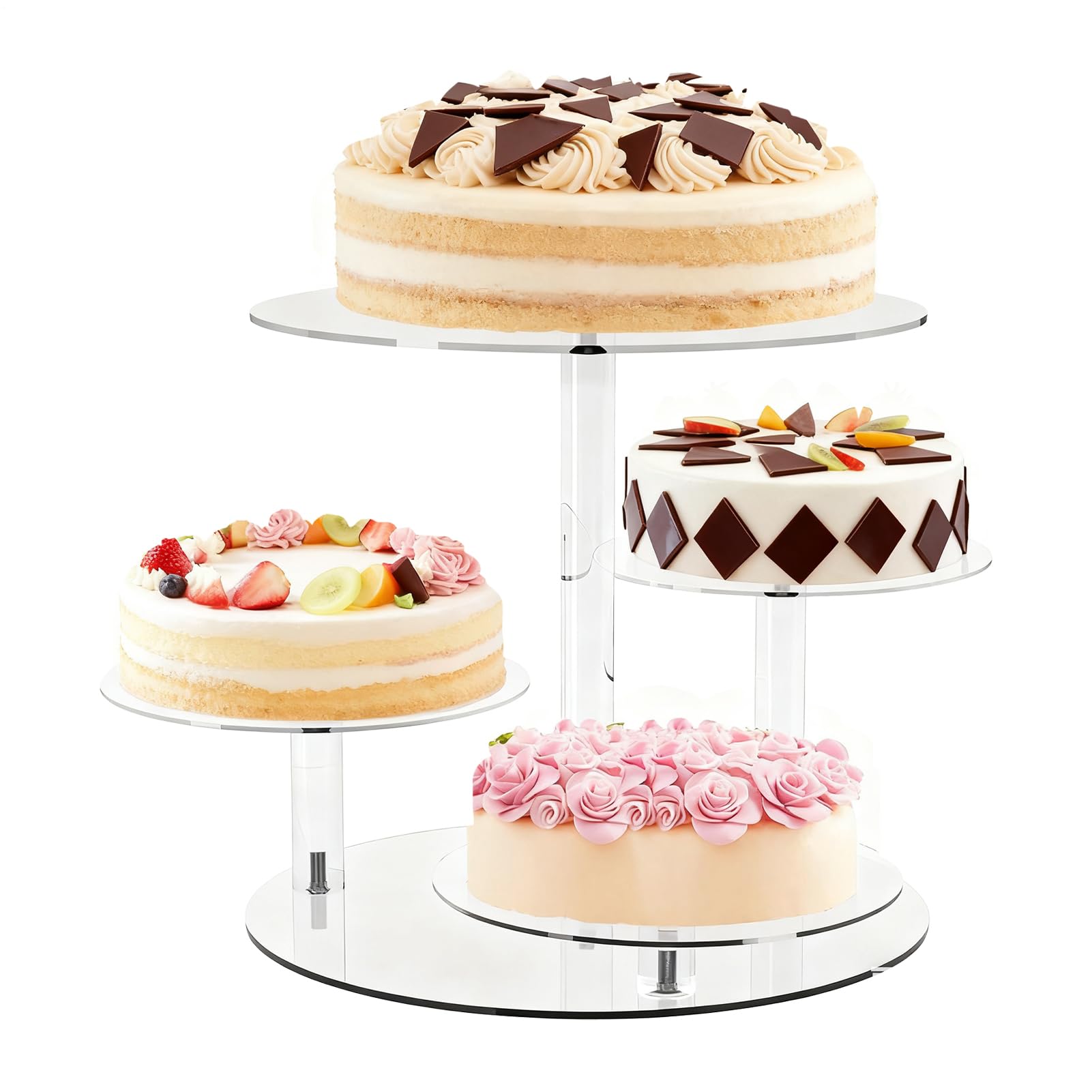 Cupcake-Ständer 4-Etagen Servierhalter | Großer Acryl Cupcake Präsentierständer Für Kekse Snacks Und Essen Hochzeitsfeier Geburtstag Weihnachtsfeier Baby-Shower