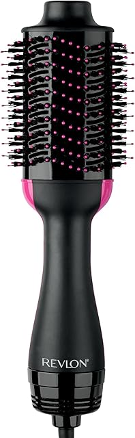 Revlon One-Step Volumizer pink oval blow-dry brush with natural and nylon bristles