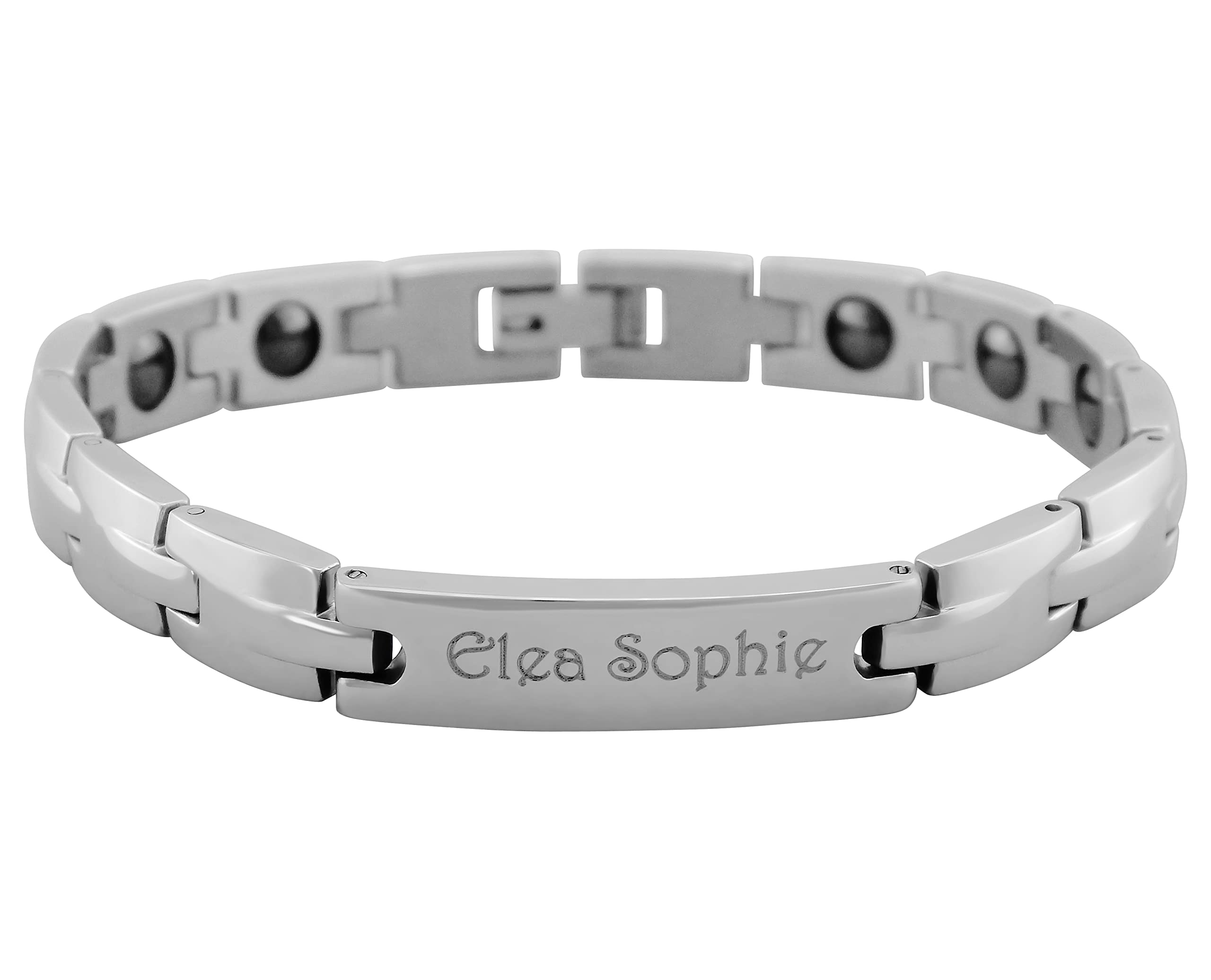 Pärchen Armband mit Gravur 2 Stück silber 21 cm | Armband personalisiert Edelstahl für Partner Familie Beste Freundin BFF | Partnerarmbänder 2er Set Armbänder für Paare