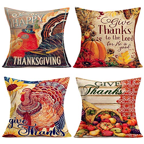 Fukeensetof4happythanksgivingturkeypumpkinthrowpillowcoverautumnharvestsunflowerfruitsvintagefallfarmhousedecorativepillowscushioncovercottonlinen18x18pillowcasegivethanks Urban Country Home Decor Fukeen set of 4 happy thanksgiving turkey pumpkin throw pillow cover autumn harvest sunflower fruits vintage fall farmhouse decorative pillows cushion cover cotton linen 18×18 pillowcase give thanks urban country home decor