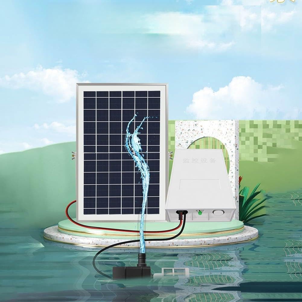 9V Solarteichpumpe 6W 10W mit Speicherakku 5 Geschwindigkeiten Solar Wasserpumpe IP68 wasserdicht für Teich Garten Bachlauf Deko