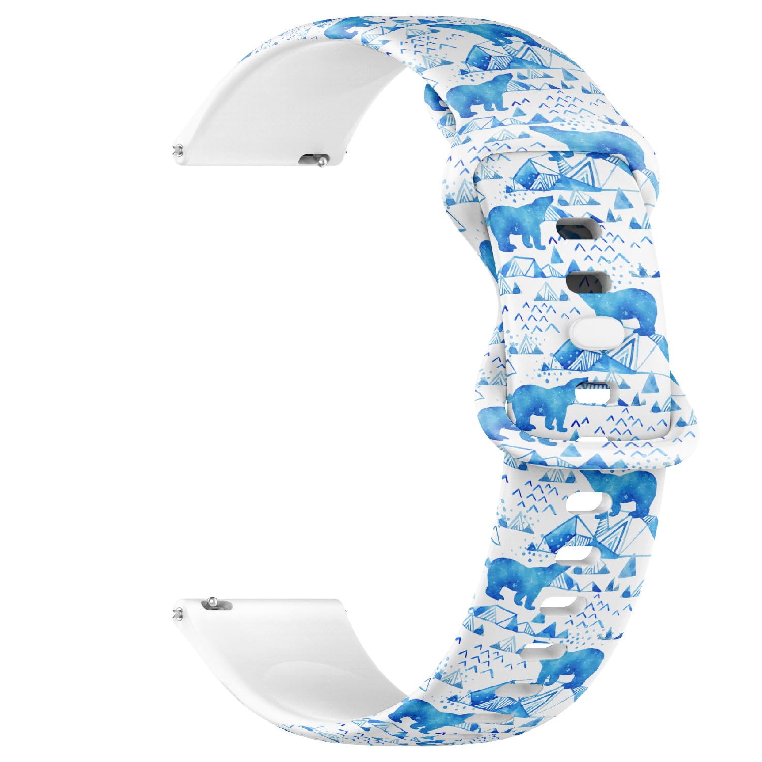 Compatible with Garmin Fenix 7/7 Pro, Fenix 6/6 Pro, Fenix 5/5 Plus, Epix (Gen2) / Epix Pro (Gen2), 22mm Sport Watch Band (Watercolor Arctic Winter) Silicone Soft Strap Bracelet