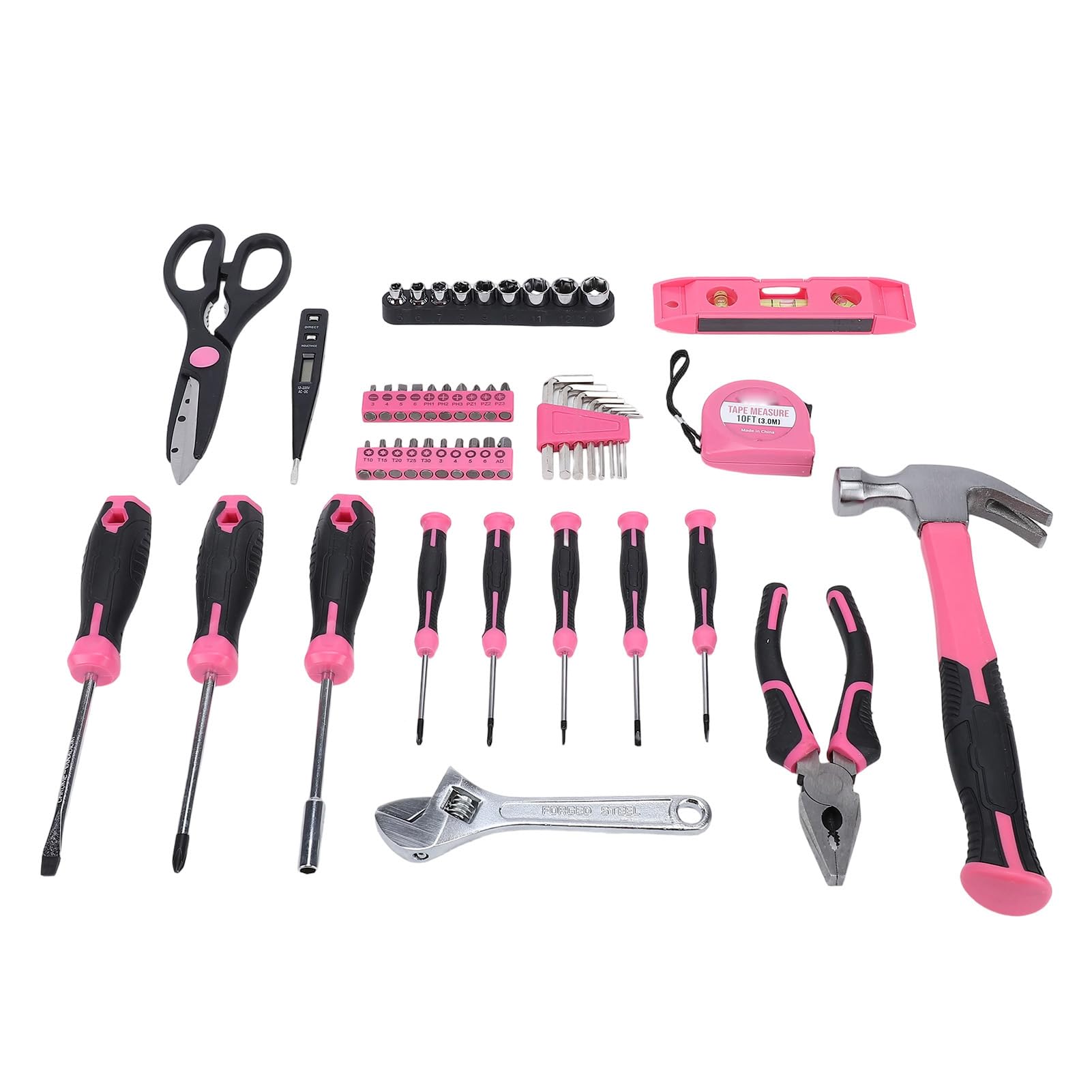 Haofy Set di Strumenti, CR V Utensili Manuali Domestici con Scatola di Immagazzinaggio Forbici per Tester di Tensione Digitale per Assemblaggio di Mobili Installazione di Accessori