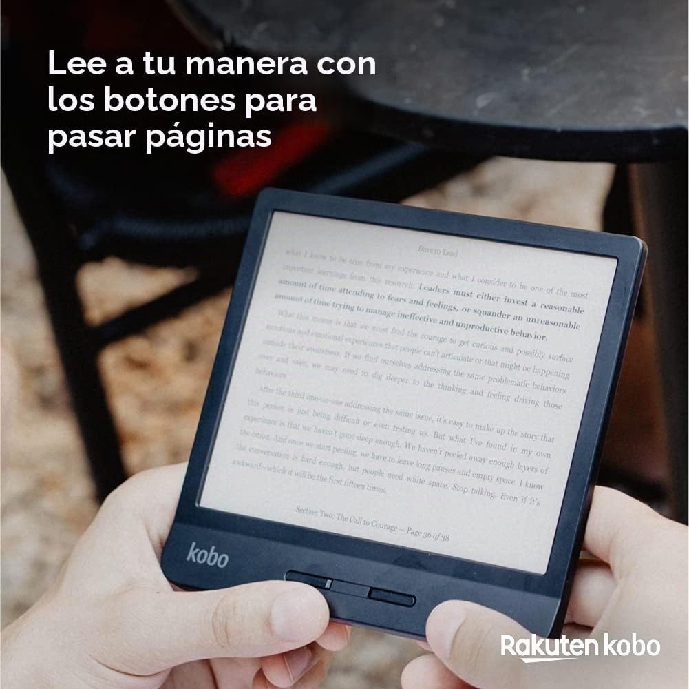 Kobo Libra H2O Ereader, pantalla 7.0" 300 PPI E Ink Carta, botones laterales, blanco